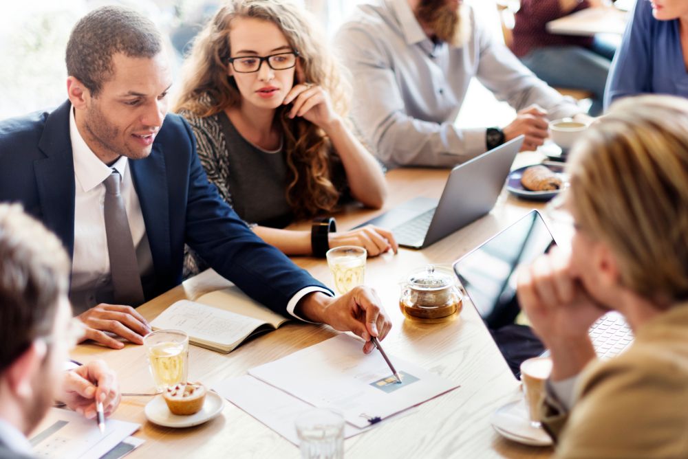 Colleagues in a business meeting